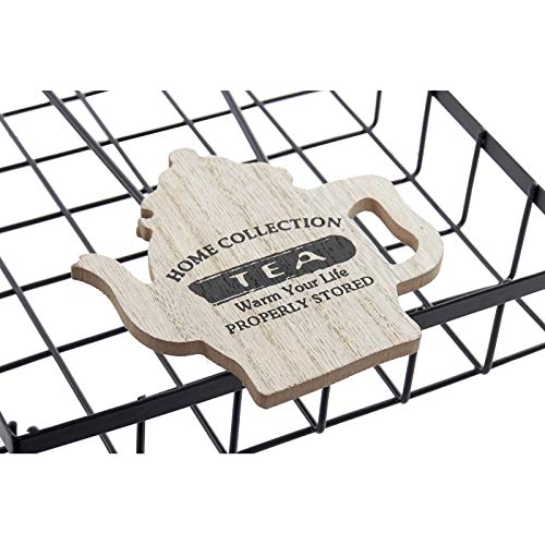 Servilletero Metal Negro Coffee para Cocina