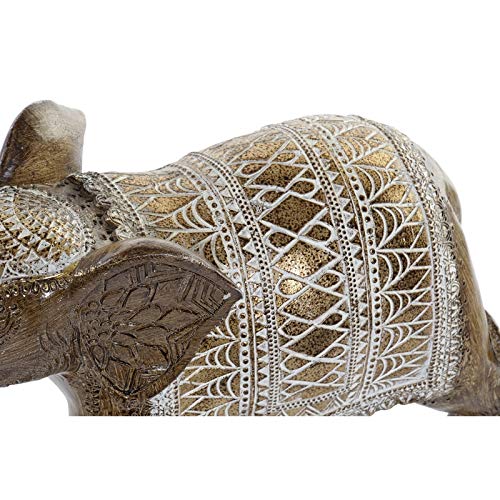 Figura Elefante Resina Dorado 37x13x24 cm