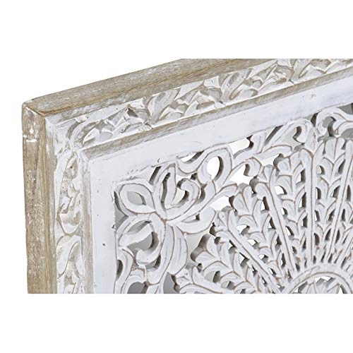 Mural Decoracion Pared Madera Tallado a Mano 60x7x60 cm