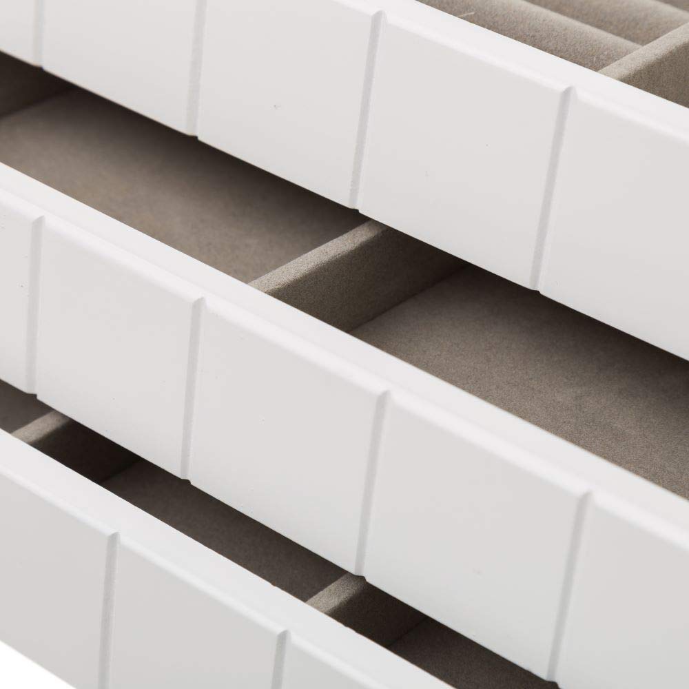 Joyero de Madera con 2 cajones Blanco Moderno para Dormitorio Fantasy