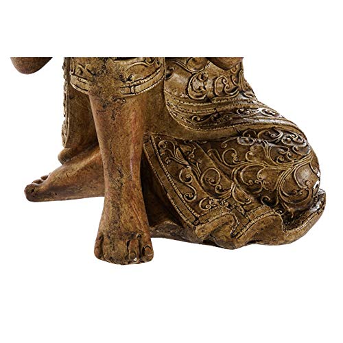 Figura Buda Marron Resina Decoracion 34 cm