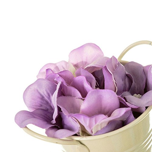 Set 6 Planta Hortensia Poliester en Maceta de Metal