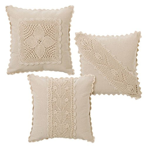 Cojínes romantico reborn algodon natural beige 40x40 cm