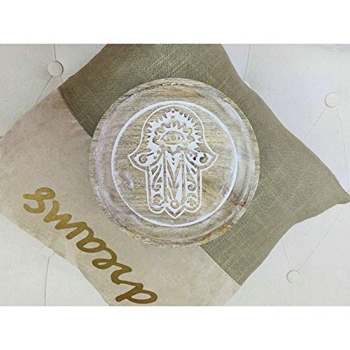 Bandeja vaciabolsillos de Madera Mango Tallado Mano Fatima