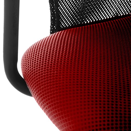 Silla Estudio con Rueda Nailon Negro/Rojo