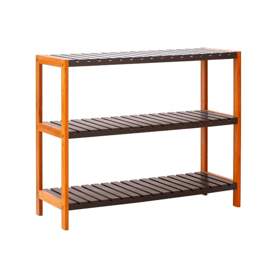 Estantería de bambú Natural Gris con 3 baldas nórdica para baño Factory