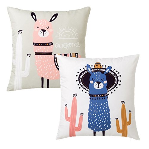 Juego de 2 Cojín de cactus rosa de poliéster étnico para dormitorio Iris