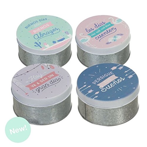 Set 4 cajitas Metal Original Frases