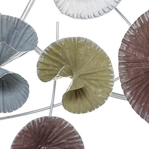 Mural cabecero de Metal nenufar Gris Blanco Iris