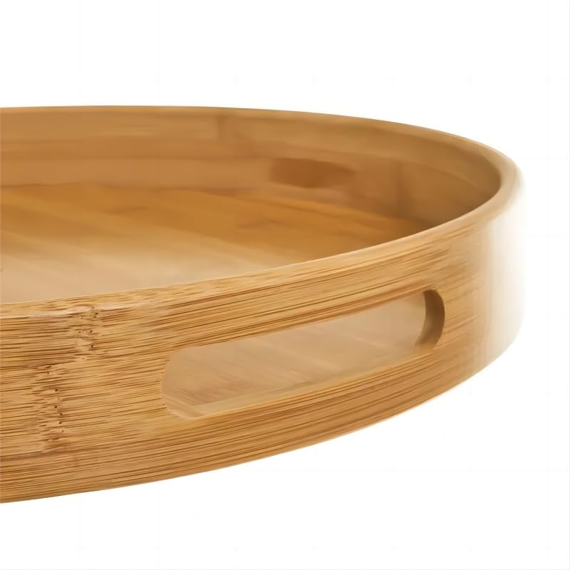 Bandeja de bambú con Asas, Bandeja Cocina de Servir, Bandeja para Desayuno, té, Mesa de café, Cama Decorativa