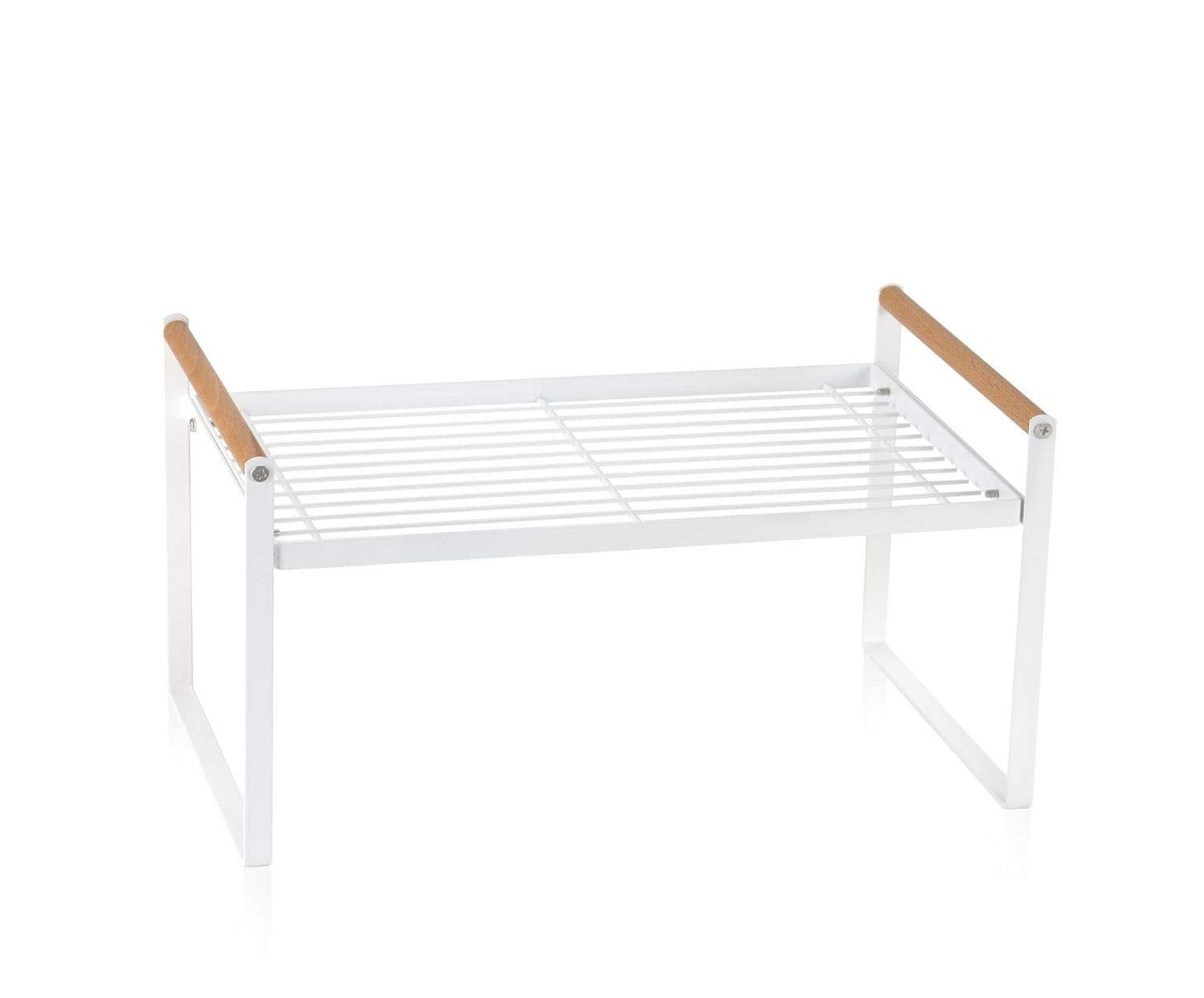 Soporte de Cocina de Metal Blanco y Asas de Madera