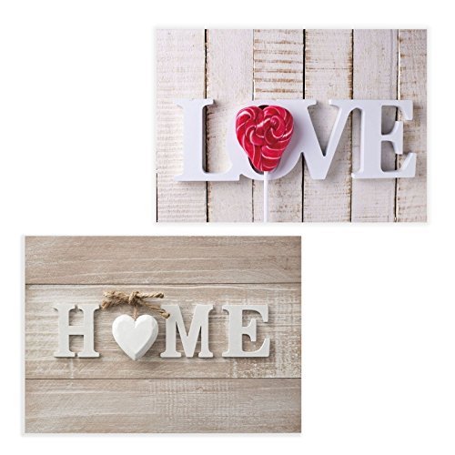Pack 2 cuadro fotoimpresión Love & Home lienzo 70x50 cm