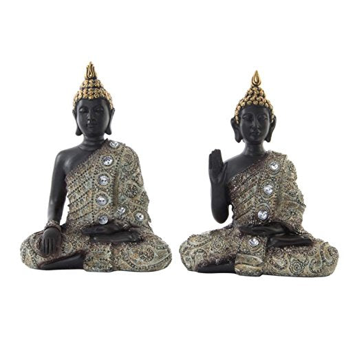 Figuras Buda Resina Envejecido Sentado