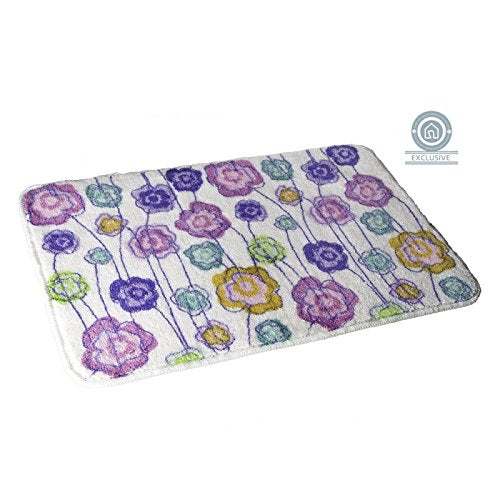 Alfombra de ducha romántica multicolor antideslizante para cuarto de baño de 45 x 70 cm France