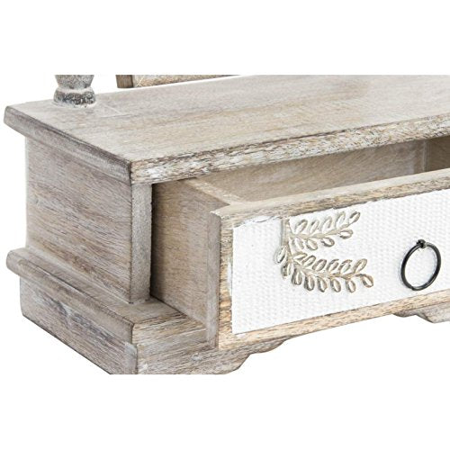 Joyero Espejo Madera Tallada pajaros 25x13x35 cm