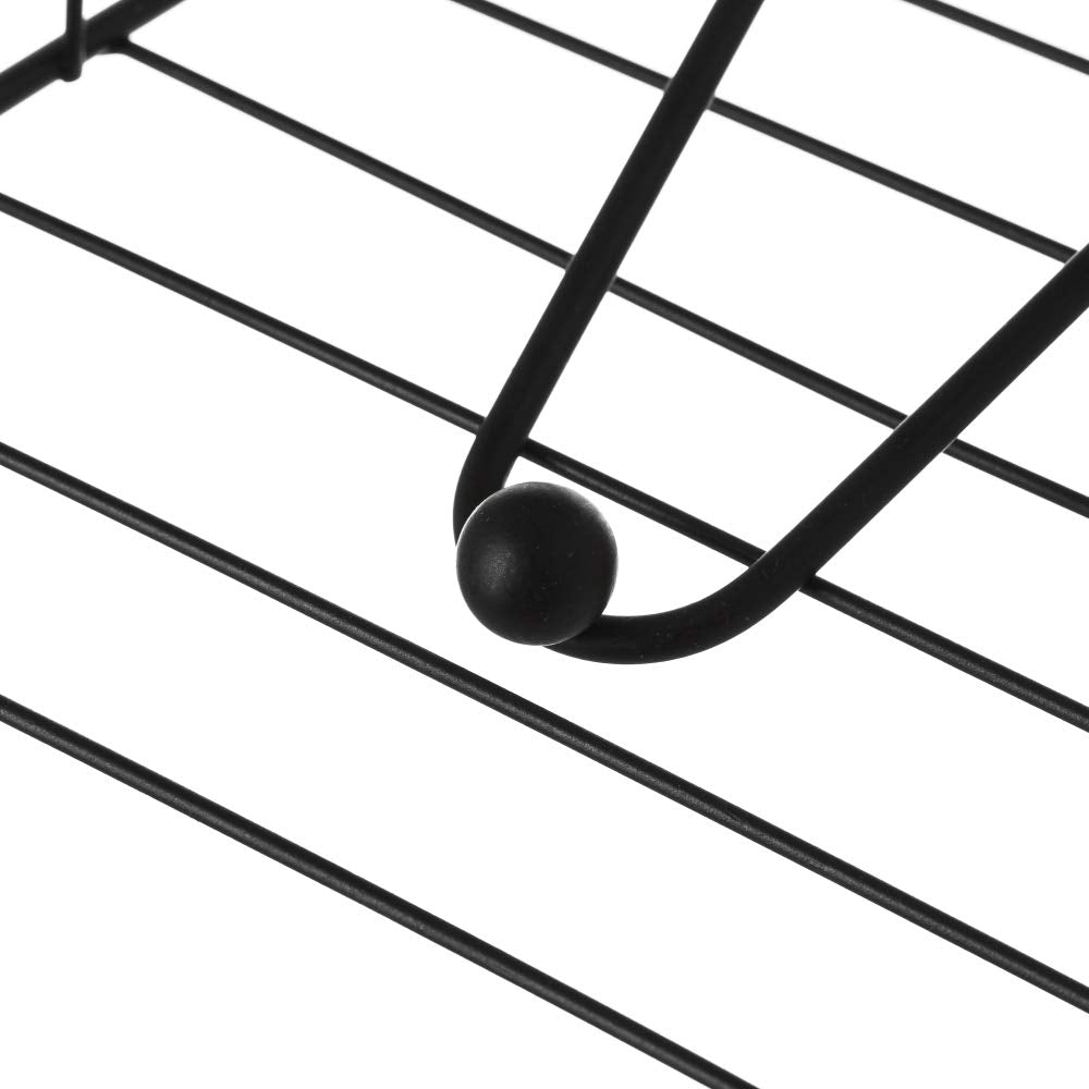 Servilletero cuadrado negro industrial de metal de 19x19x7 cm