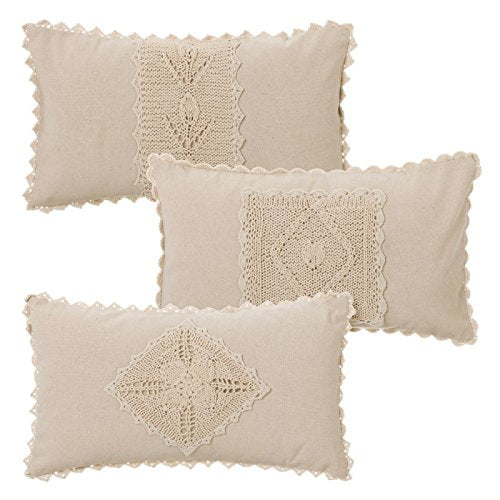 Cojínes romantico Reborn Algodon Natural Beige 50x30 cm