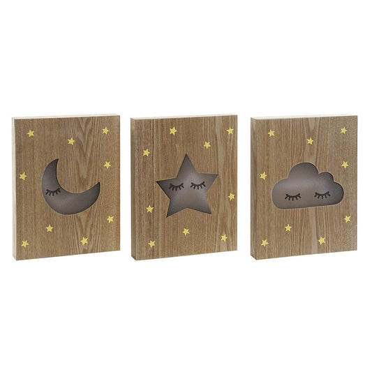 Juego de 3 Caja de luz Infantil Forma Luna Estrella Nube.