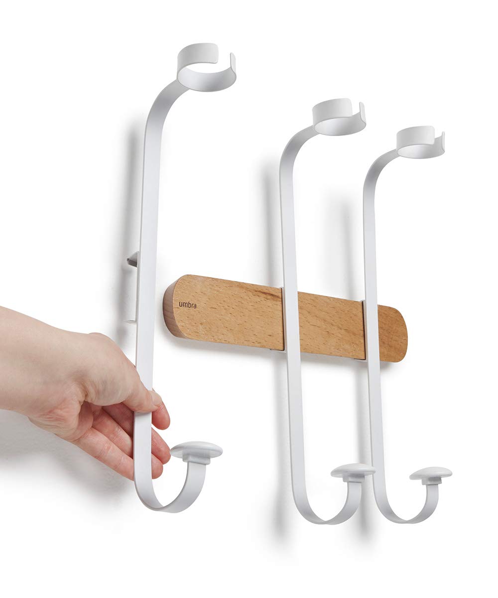 Botellero (Madera de Haya, 26,6 x 8,5 x 29,8 cm), Color Blanco y Natural