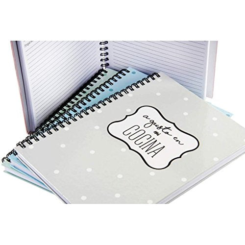 Pack 4 librera de recetas colores pastel con frase .