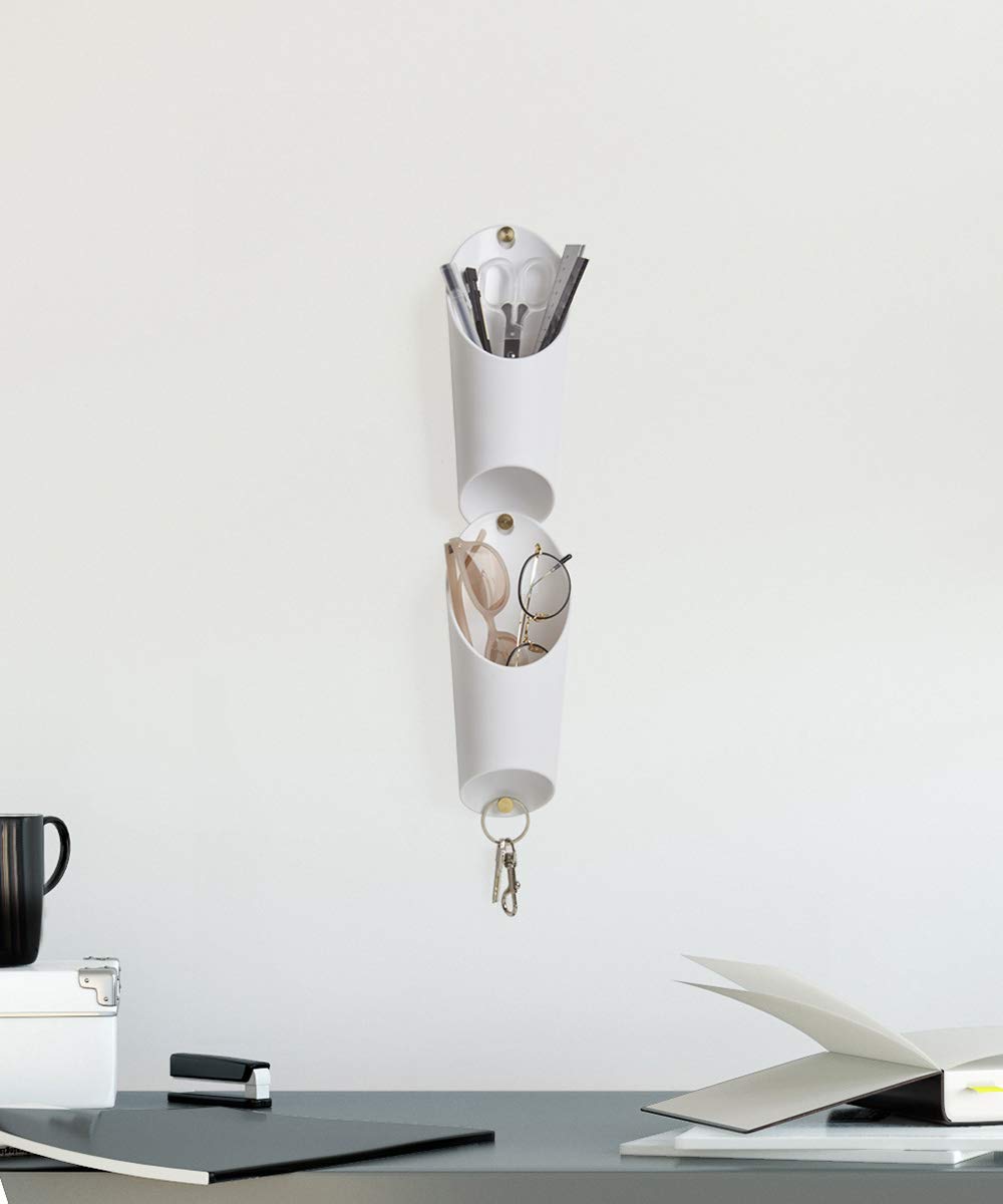 Floralink Recipientes multifuncionales de pared, Polipropileno, Blanco