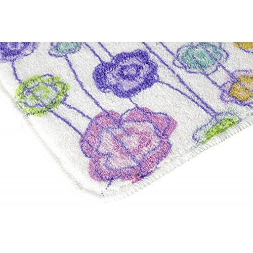 Alfombra de ducha romántica multicolor antideslizante para cuarto de baño de 45 x 70 cm France