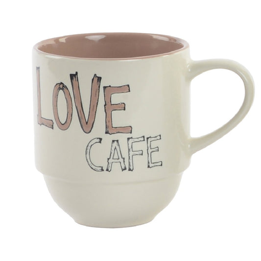 Frases Taza Mug Gres Café, Cerámica, Blanco, 8.0x8.0x10.0 cm