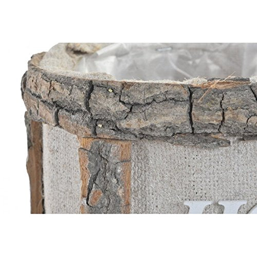 Set 3 Maceta de Madera Trenzado Home