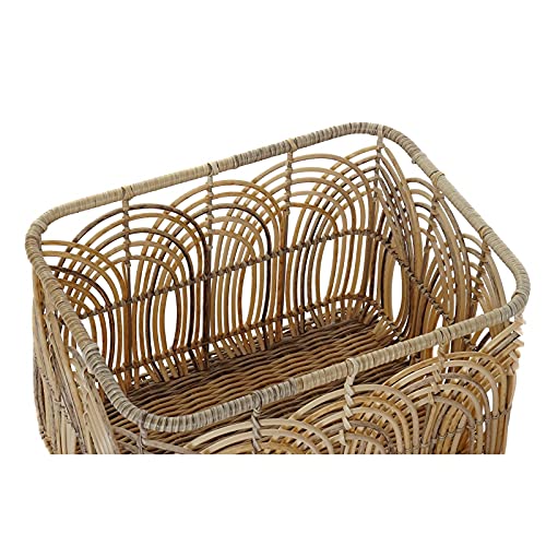 Set 3 Cesta PE Metal Acabado Fibra