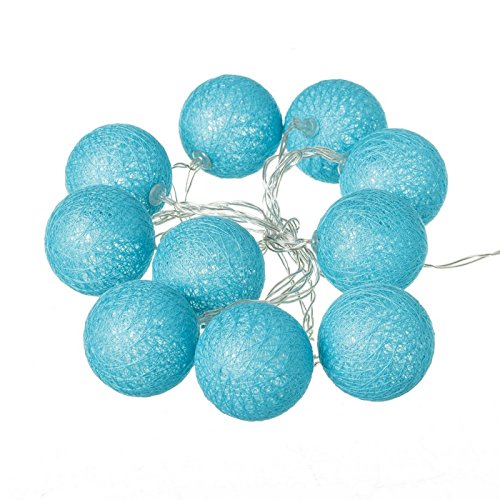 Pack 3 Guirnalda Luz led 10 Bolas Algodon romantico Colores, Blanco, Rosa, Azul