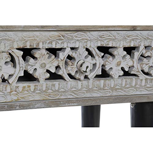 Consola de 2 cajones Mango Tallado 115x40x85 cm