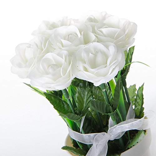 Pack 2 Plantas Rosas Poliester en Maceta de plastico