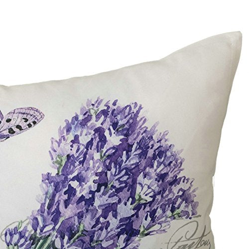 Cojín de 45x45 provenzal lila de microfibra para dormitorioFrance