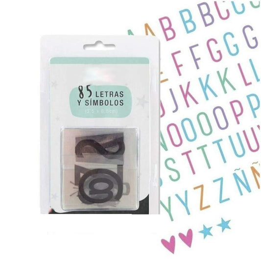 Set De 85 Letras Color para Caja Luz Cajas Decorativas Muebles Pegatinas Decoración del hogar Unisex Adulto, Multicolor (Multicolor), única