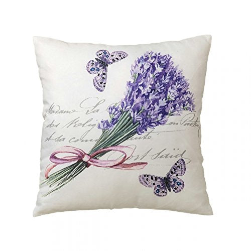 Cojín de 45x45 provenzal lila de microfibra para dormitorioFrance