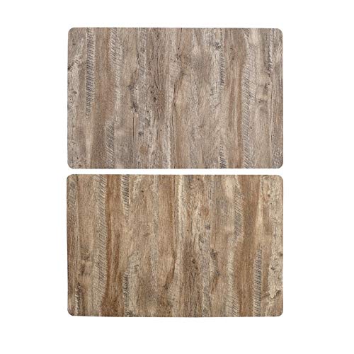 Juego de 12 Individuales Efecto Madera Relieve 2 Color Surtido