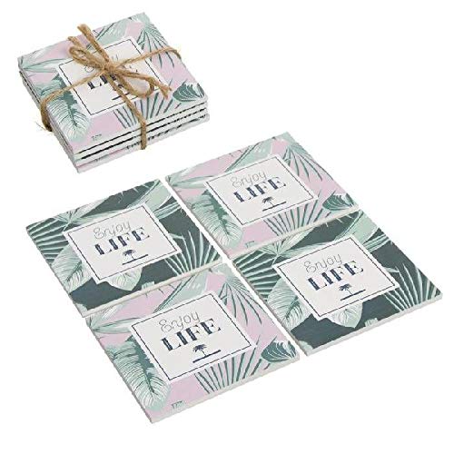 Juego 4 Posavasos Madera Recipientes Fiambreras bento-Porta Alimentos Artículos para el hogar Unisex Adulto, Multicolor (Multicolor), única