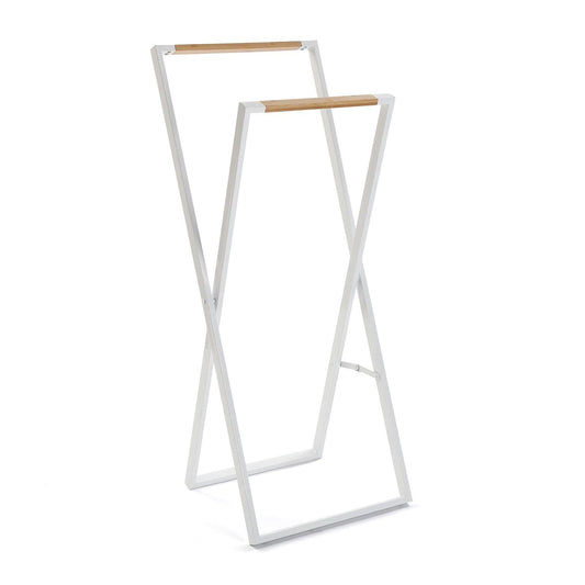 Toallero Metal con Madera bambú Estilo Nordico Plegable