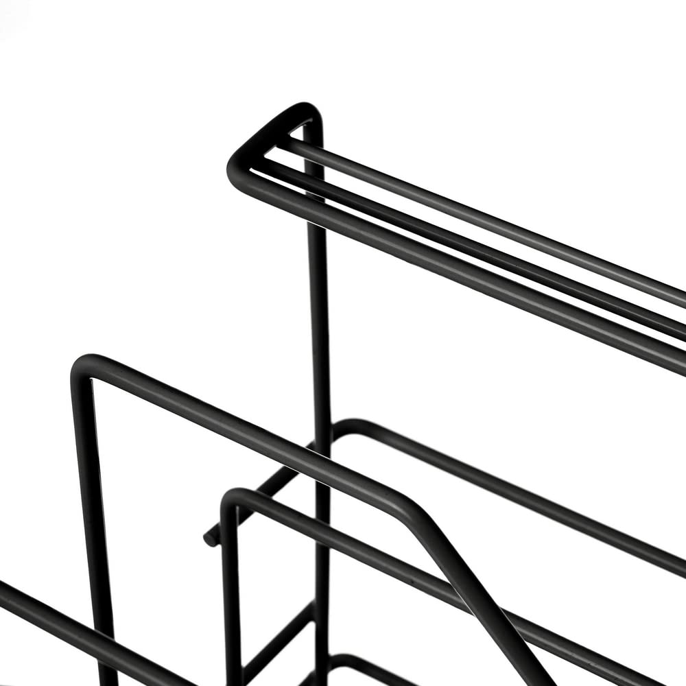 Organizador para tapas negro de metal de 26x19x21 cm