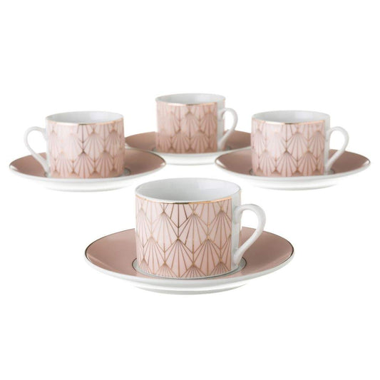 Tazas de té de porcelana rosas clásicas para salón France - LOLAhome