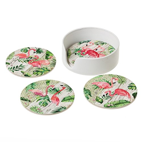 Set 4 Posavasos de Ceramica framencos con Soporte