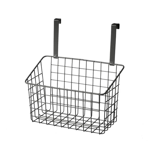 Cesta colgante con rejilla negra de metal de 26x17x28 cm -