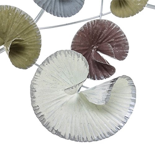 Mural cabecero de Metal nenufar Gris Blanco Iris