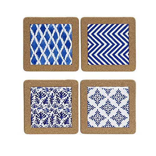 Set 4 salvamanteles gres geometrico 20x20 cm