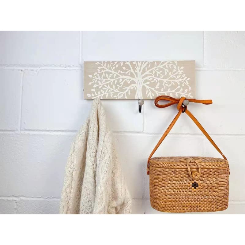 Perchero de Pared Madera de 3 Colgantes Mano Fatima