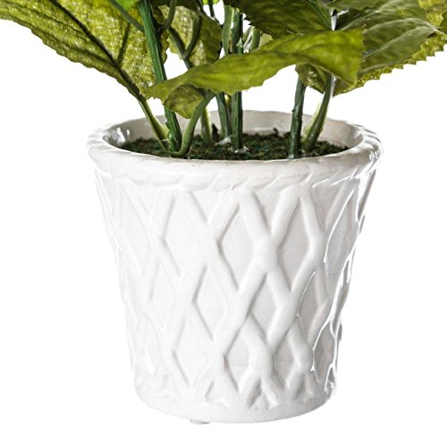 Pack 3 hortensia artificial maceta de porcelana .