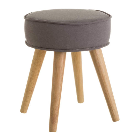 Taburete tapizado nórdico Gris de Madera de 41x34x34 cm