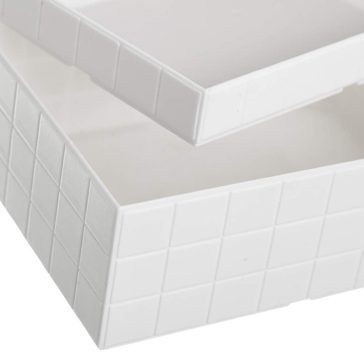 Organizador con Tapa Blanco abs para Cuarto de baño