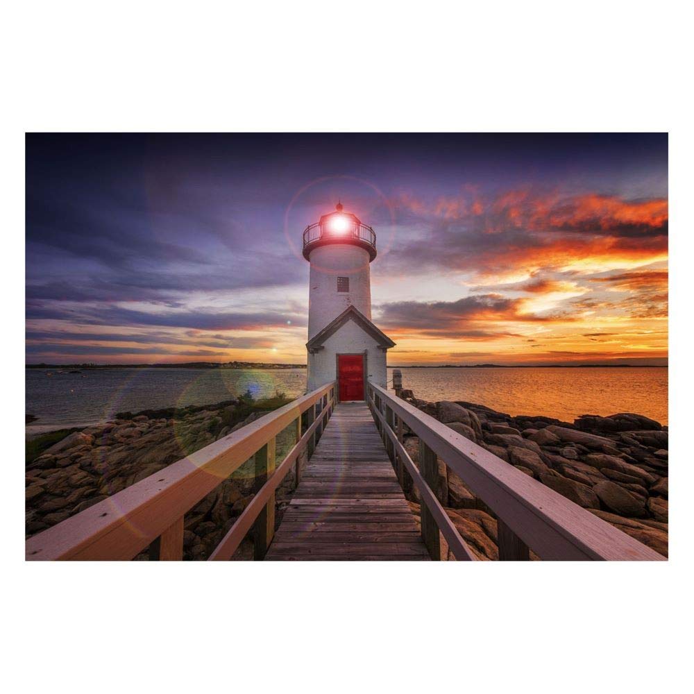 Cuadro de Paisaje nórdico Naranja de Lienzo para salón de 120 x 80 cm Iris