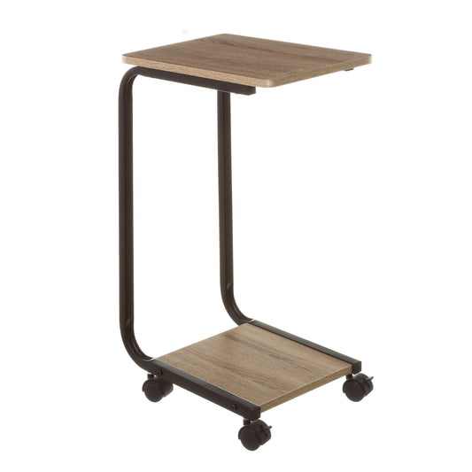 Mesita Auxiliar de Metal Moderna Negra de 65x40x27 cm -